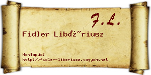 Fidler Libériusz névjegykártya